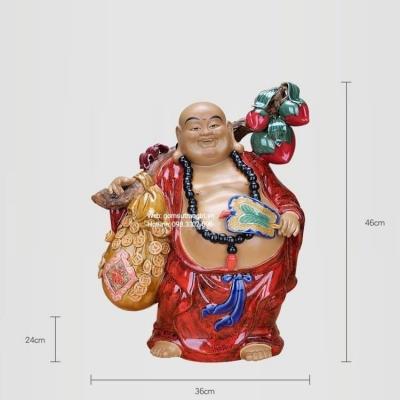 TƯỢNG PHẬT DI LẶC CẦM QUẠT GÁNH TIỀN VÀNG